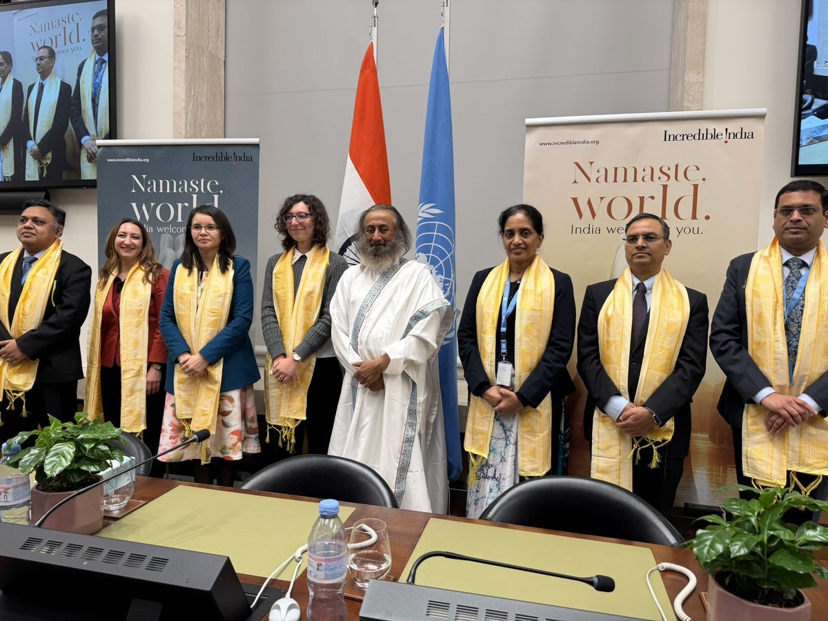 Выступление Шри Шри Рави Шанкара о пользе медитации в штаб-квартире ООН, декабрь 2025 года.