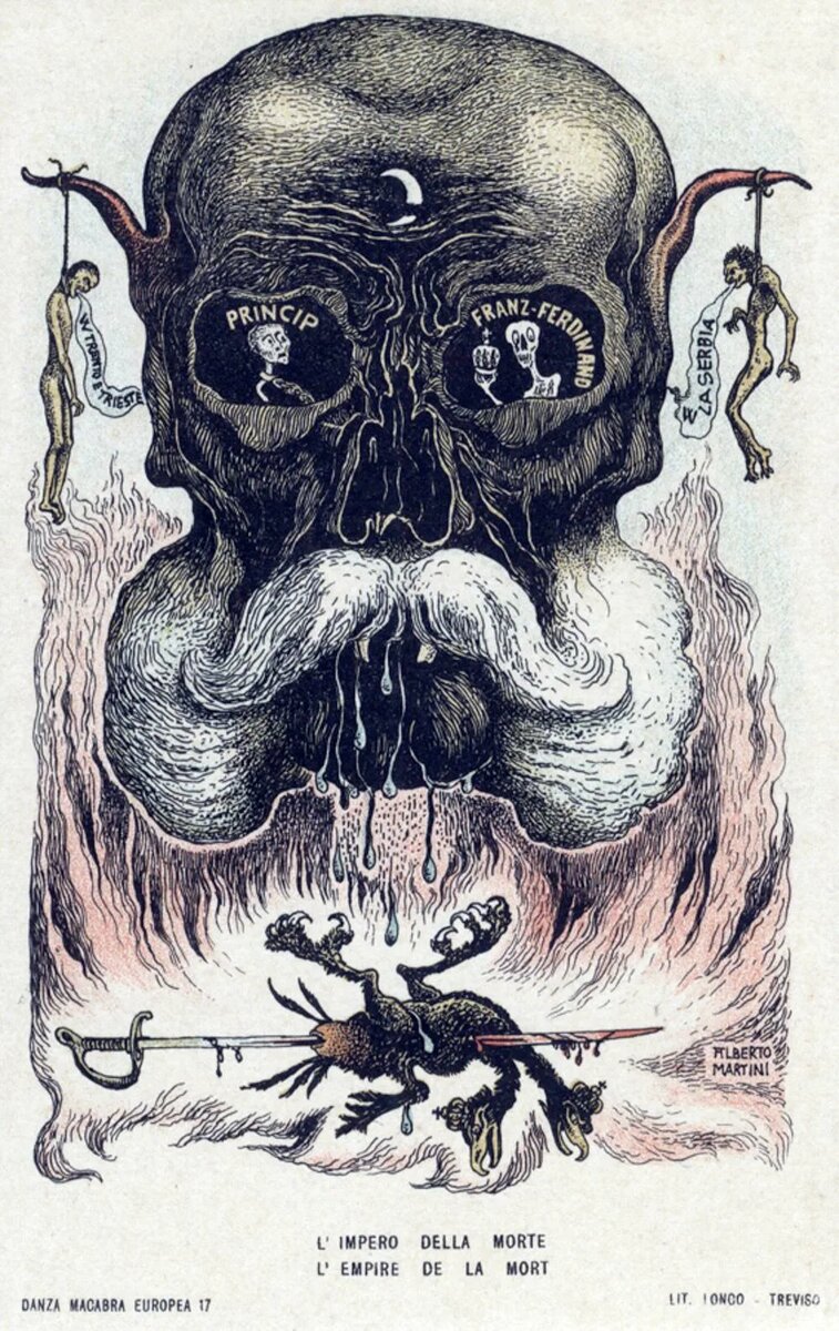 Альберто Мартини. Империя смерти. Из серии "Европейский танец смерти". 1914