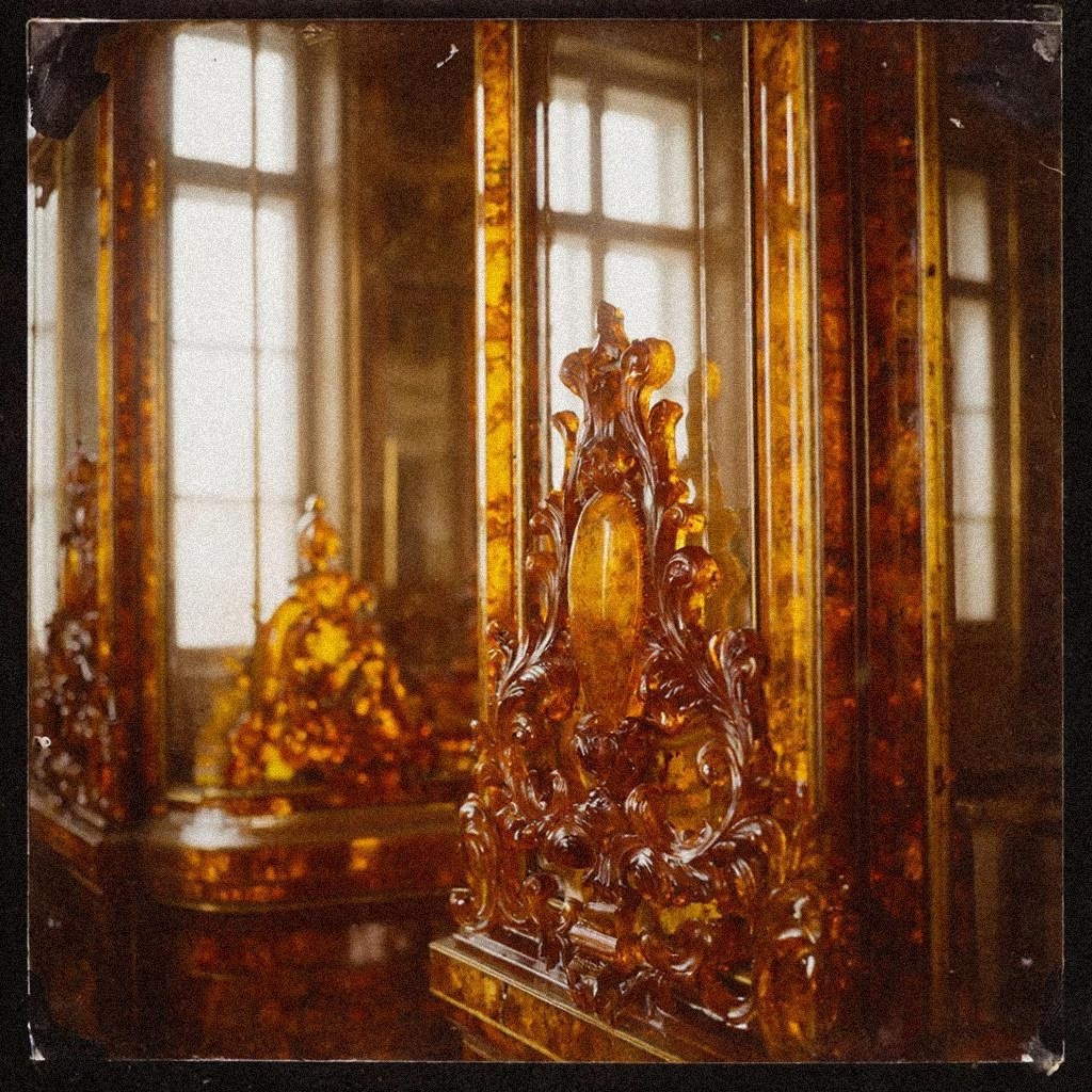 Екатерининский дворец, 1930-е годы. Последние фотографии Янтарной комнаты до войны. Эта стена помнит, как снимали панно и грузили в ящики. В первый раз.