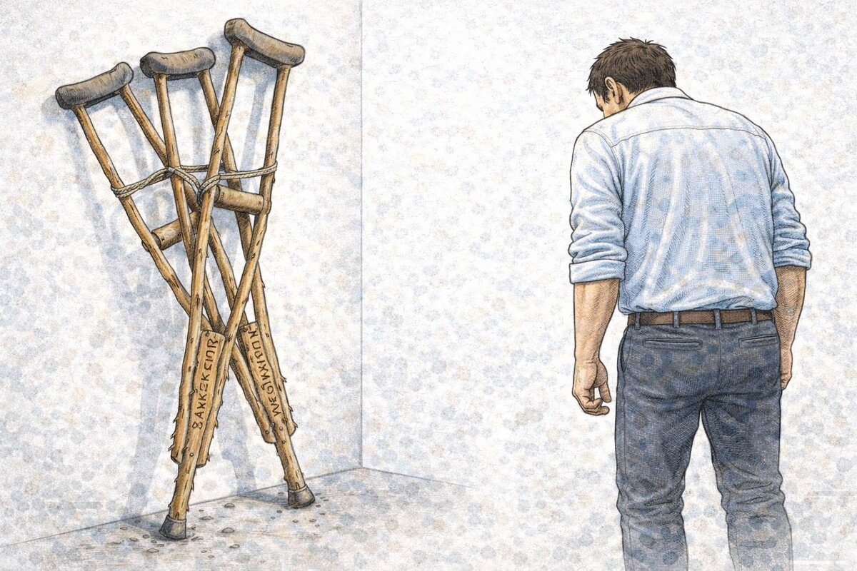 Я выбил все три костыля разом. И чуть не рухнул без них.