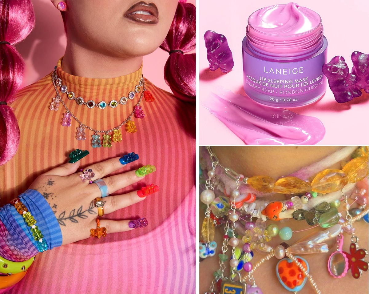    2026 год только начался, а в Pinterest уже появились и стилизации образов, и предметные съёмки в мармеладной эстетике / Коллаж фото из Pinterest