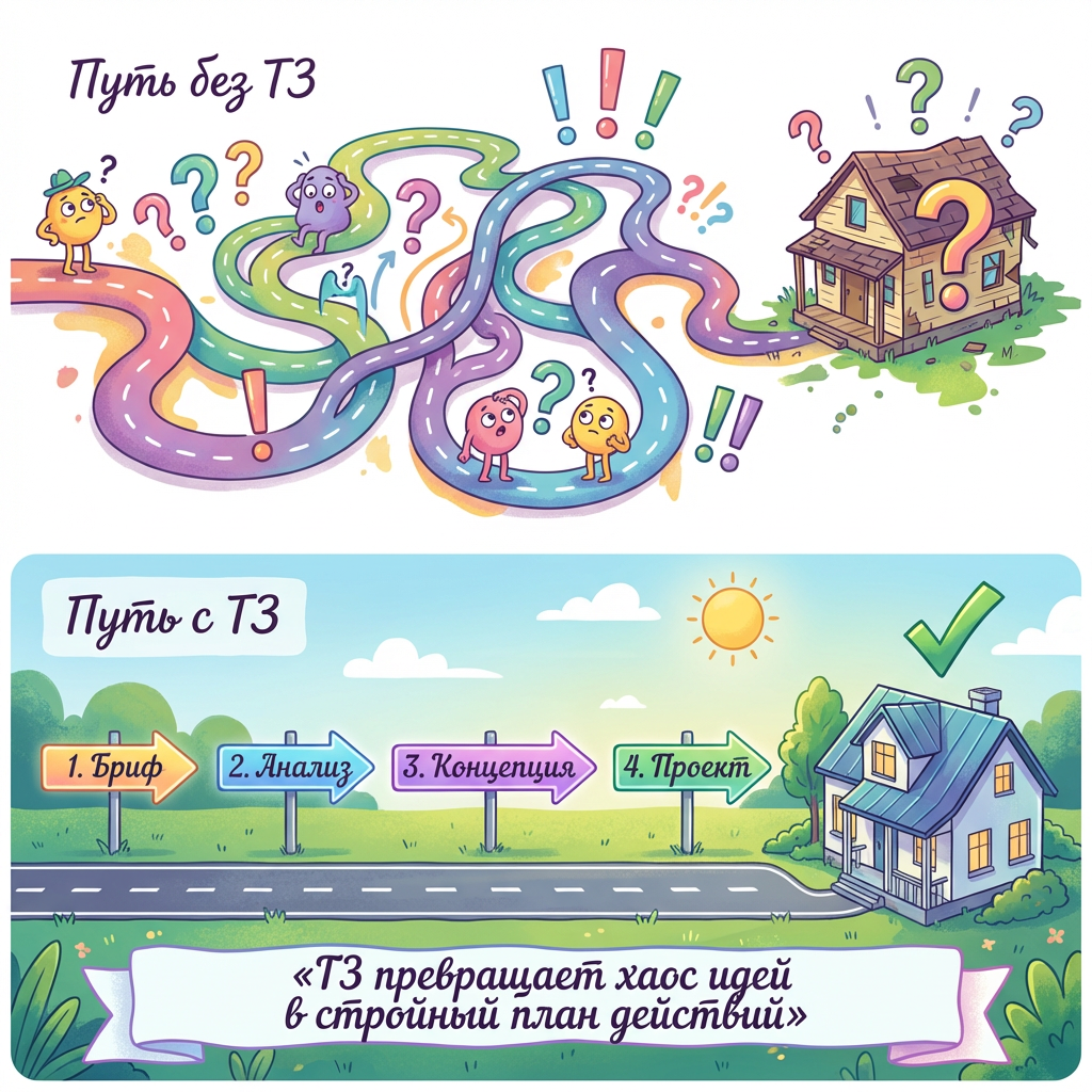 Путь без ТЗ и с ТЗ