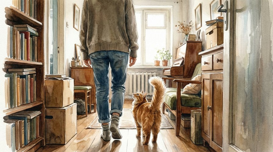 после болезни кот не отходит от меня