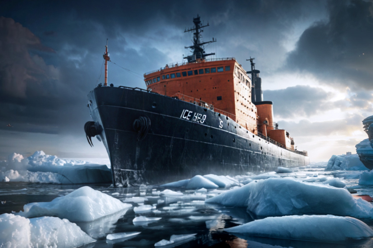 Ледокол Neuwerk ранее был переведен из Северного моря.  Фото: Изображение сгенерировано нейросетью Kandinsky 3.1