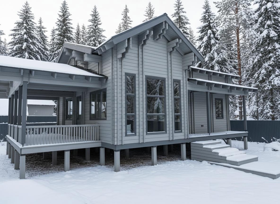 Дом по проекту Велтен, Камчатка. Личные снимки компании BAUMHAUS