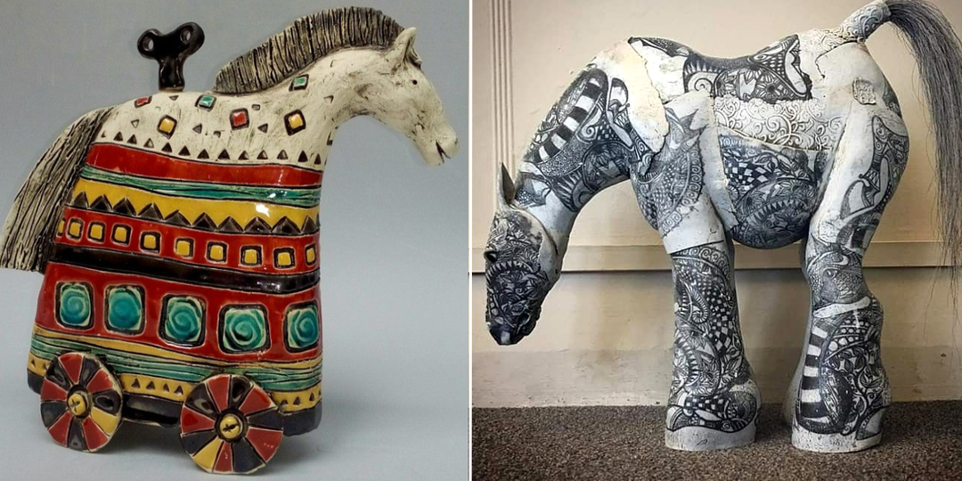 Красная Огненная Лошадь: 25 идей для души и творчества в разных техниках