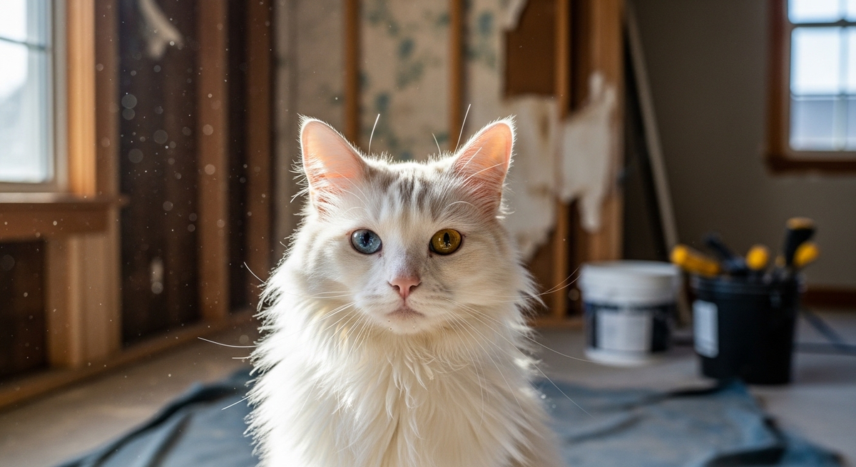 Кошка чувствует растерянность когда у вас переезд, ремонт или изменился состав семьи