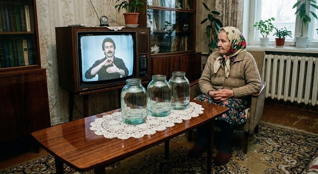 бабушка заряжает воду