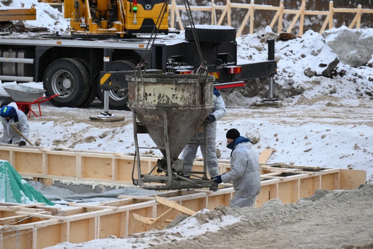    Строительство дома под расселение в Суоярви. Фото: «Республика» / Сергей Юдин