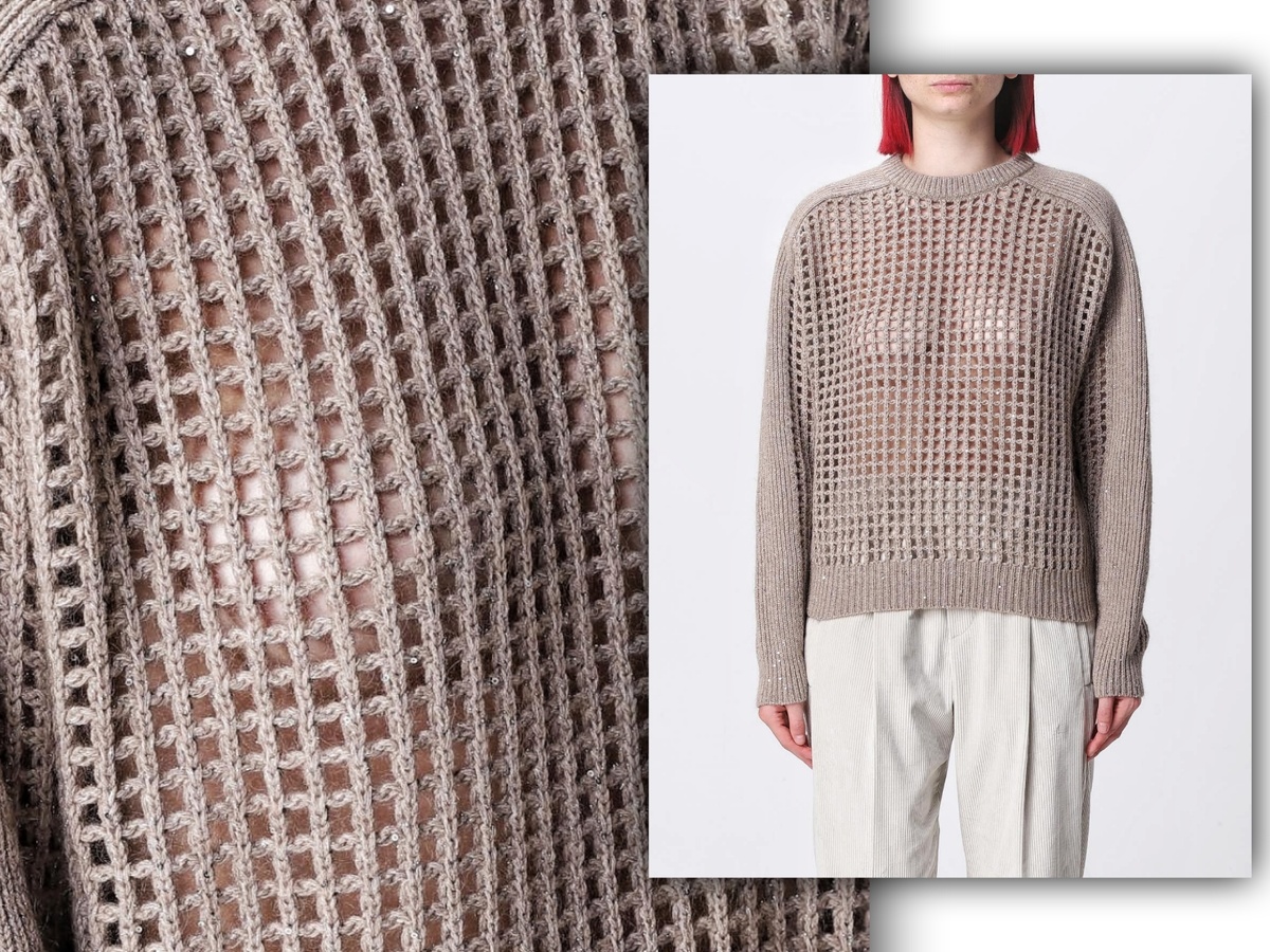 Джемпер от Кучинелли, связанный мелкой сеткой