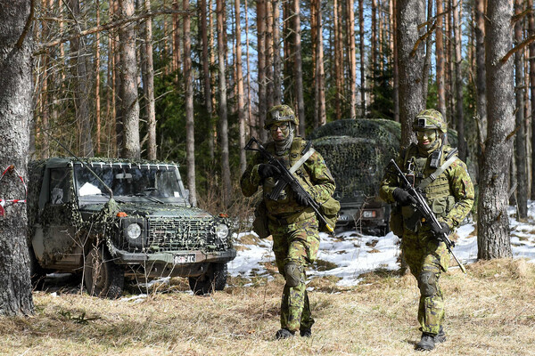 Эстонские солдаты во время учений НАТО / Sergei Stepanov/Global Look Press  