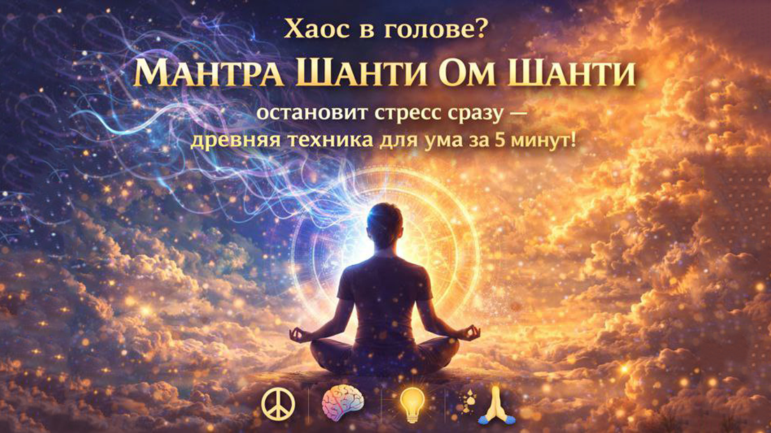 Хаос в голове? МАНТРА ШАНТИ ОМ ШАНТИ остановит стресс сразу — древняя техника для ума за 5 минут! ☮️🧠✨