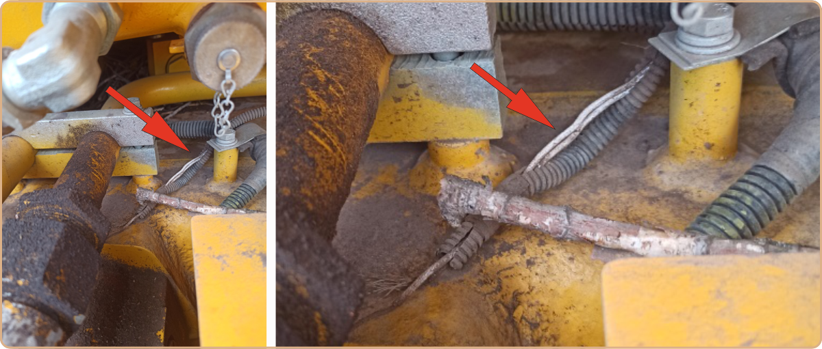 Ошибка: провода лежат на корпусе трансмиссии вне гофры.