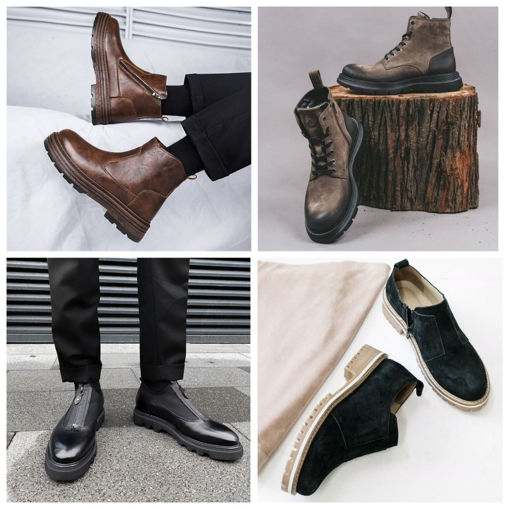 Примеры мужской обуви с наличием молнии
