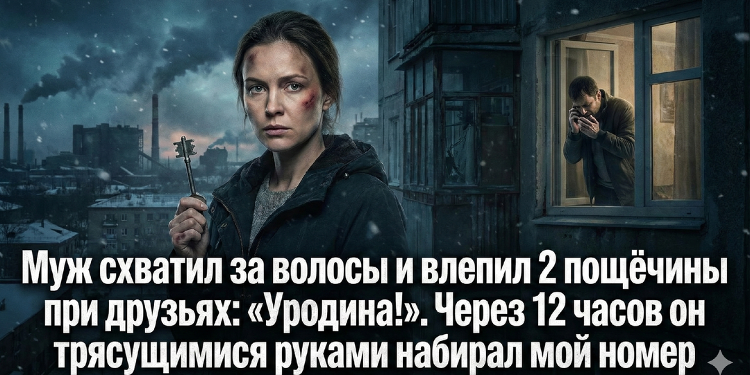 Муж схватил за волосы и влепил 2 пощёчины при друзьях: «Уродина!». Через 12 часов он трясущимися руками набирал мой номер
