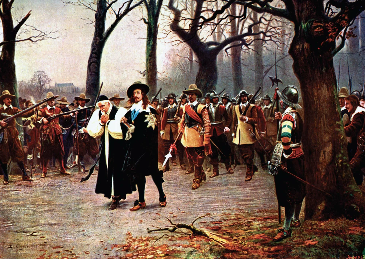 Карла I ведут на казнь