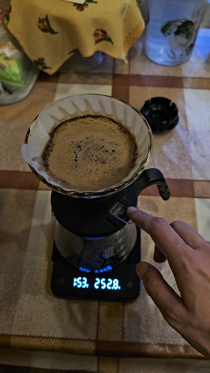 Открытие слива через пуровер