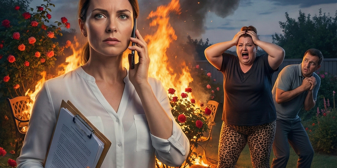 «Выметайся с моей дачи!» — золовка сожгла мой сад. Но 1 звонок юристу через 4 минуты превратил её в бомжа. Она не верила своим глазам