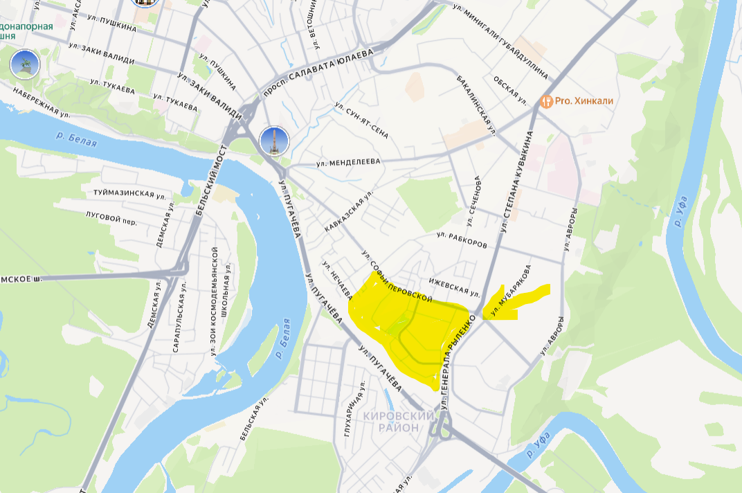 Микрорайон Южный на карте