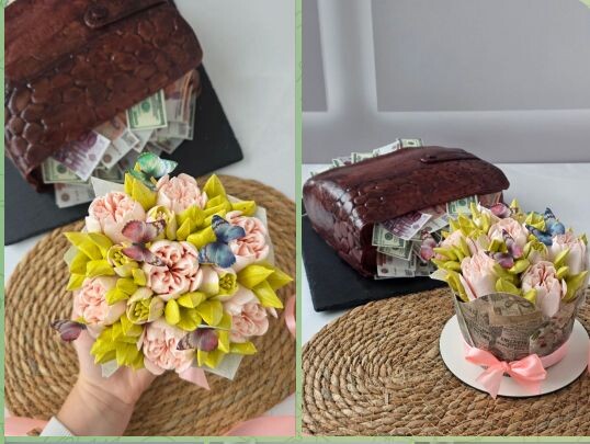 Торт-портмоне и торт-кашпо