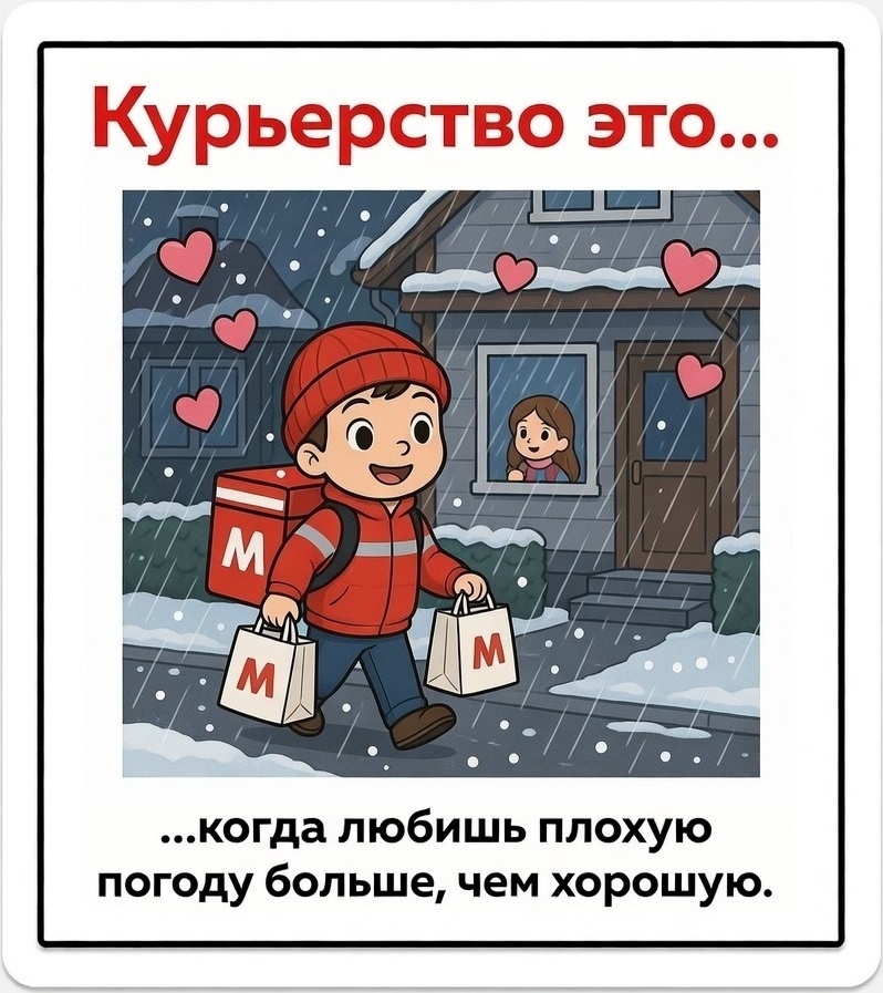 Курьерство это: когда любишь плохую погоду больше, чем хорошую...