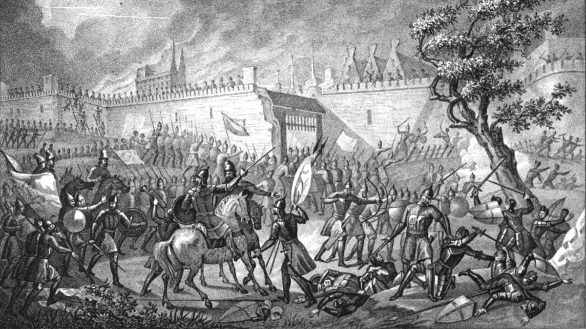 Взятие Нарвы Иваном Грозным. Картина Б. Чорикова, 1836 год