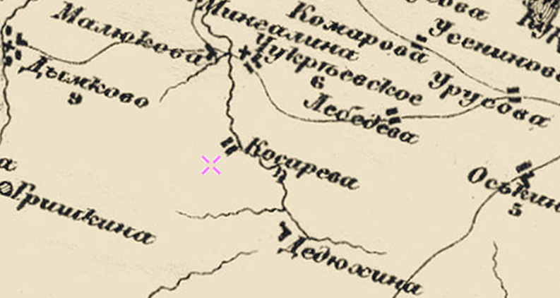 Карта Стрельбицкого издания 1919-1921. Восток. Фрагмент.