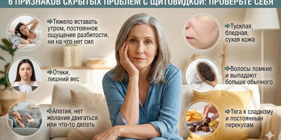 6 признаков скрытых проблем с щитовидкой: проверьте себя