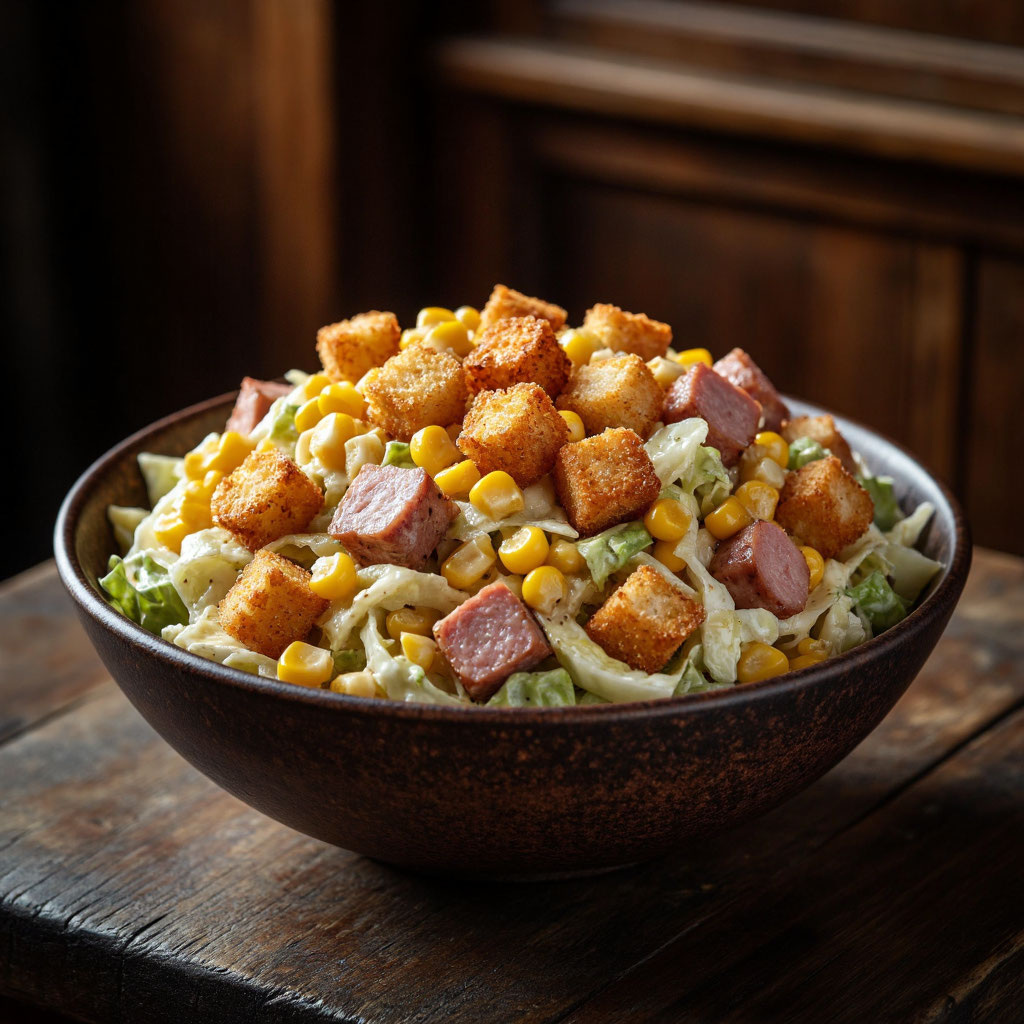 Салат с пекинской капустой, ветчиной и кукурузой: быстрый и сытный перекус 🥗🍖