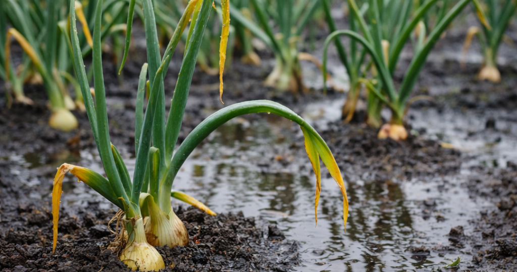 Что происходит с луком при переувлажнении