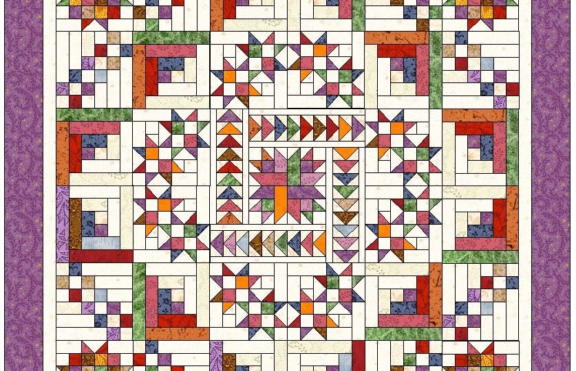 Одеяло из остатков. Готовый эскиз.