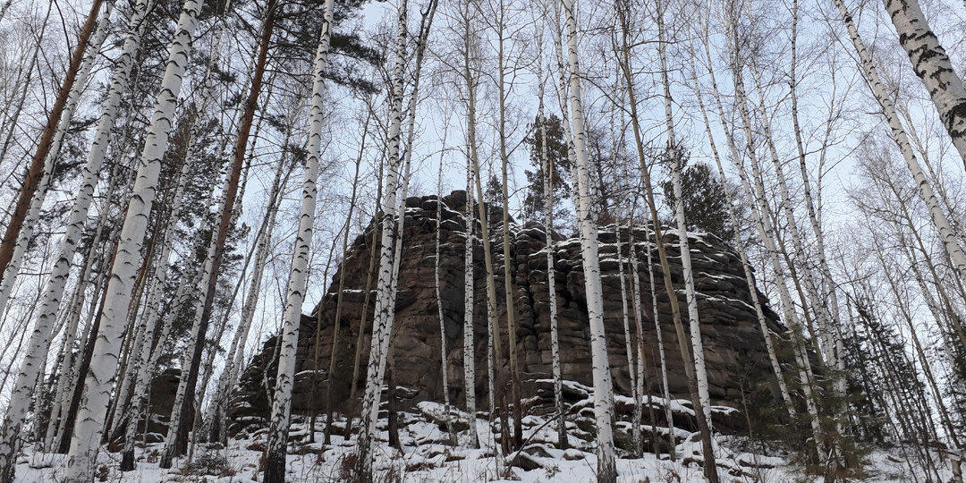 Баба, деда и внук с семьей едут на гору (Свердловская область, 15.12.2019)