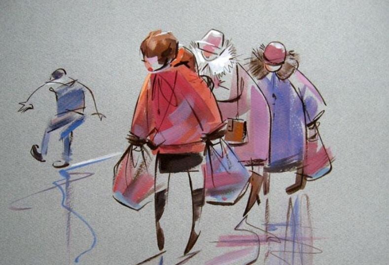 Фрагмент картины С. Теплова "Гололёд", источник: artnow.ru.