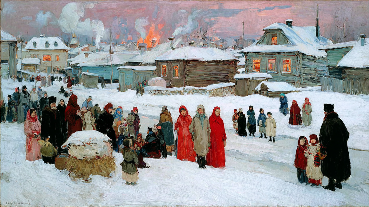 Раннее зимнее утро, когда вся деревня затаила дыхание в предчувствии праздника. Вспомните: какое ощущение рождается в душе, когда вот-вот случится что-то важное?