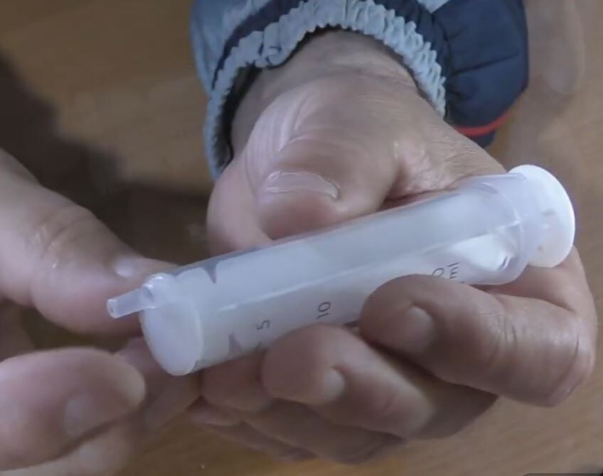 Работа с обычным шприцом