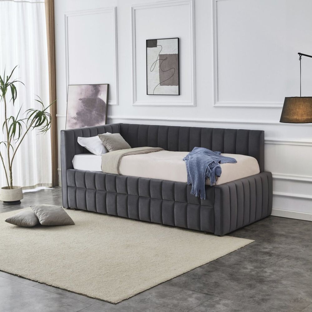 Кровать Halmar DERBY (серый) 90/200