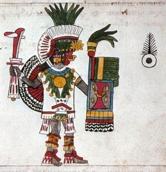 Богиня Луны и изображение нейтронной звезды - кометы (Черная точка в круге).