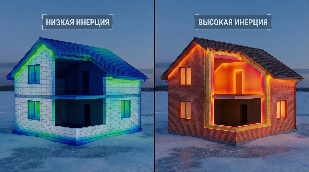 При одинаковой «теплоте» ощущения в доме будут разными. Это решается на этапе проекта.