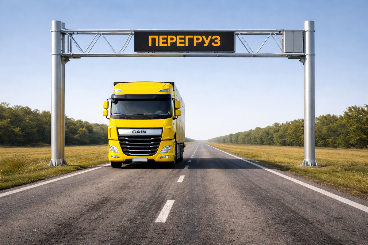 Весовая рамка и дорога с колеей