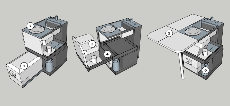 3-D модель мини-кухни 