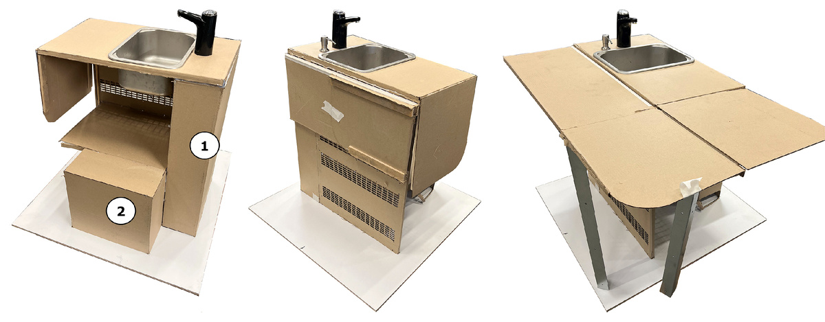 Цифрами обозначил: 1- бак для чистой воды, 2- бак для серой воды.