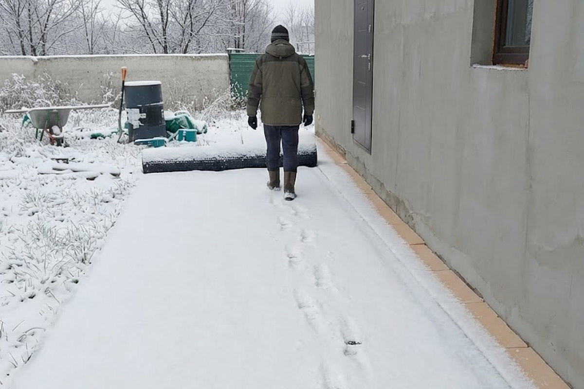 Отмостка зимой