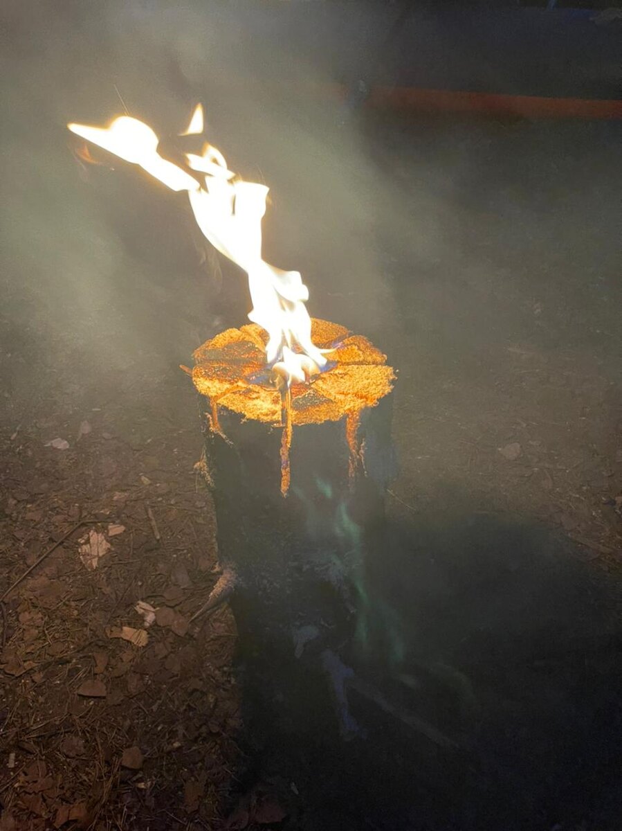 Если кто не понял, то "Финская свеча" это вот такая организация очага для готовки.