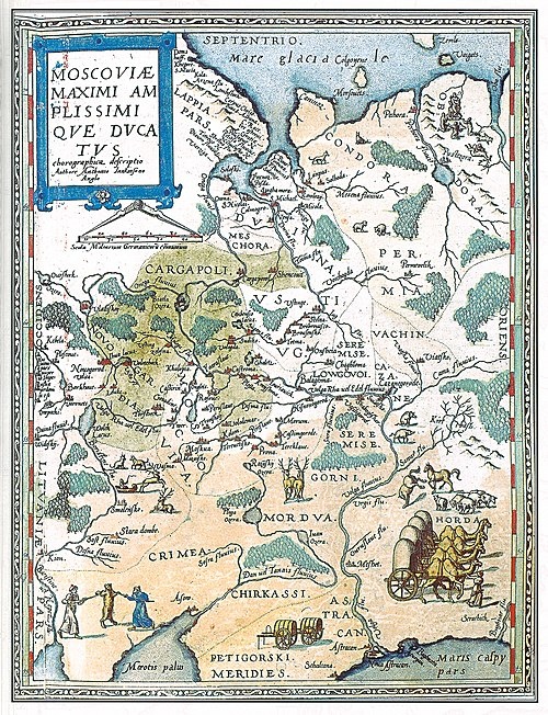 Луговые и горные «черемисы» (марийцы) на карте России (1593)