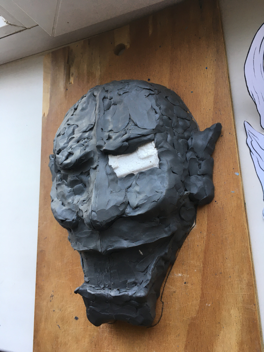 Потом пошел кропотливый этап доведения пластилинового прототипа маски Ханья ( Hannya jabamask ) до идеала