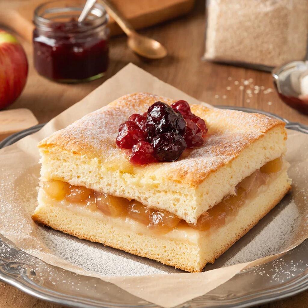 Манник с яблоками в мультиварке