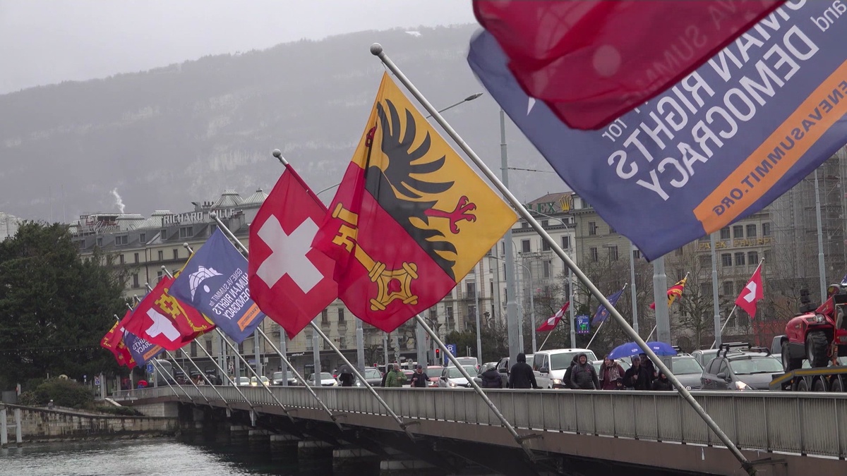    Швейцария Женева: вид города