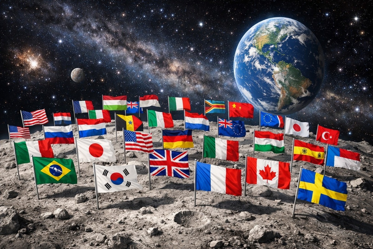    Если коротко, на данный момент Луна принадлежит всему миру