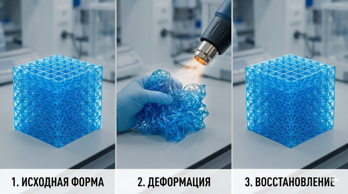 Материал не просто ломается, а именно «запоминает» свою инженерную основу