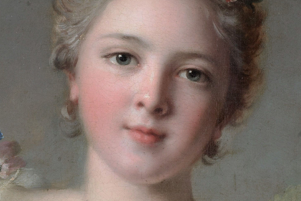 Деталь портрета Матильды де Канизи, маркизы д’Антен, Жан-Марк Натье, 1738, 
Музей Жакмар-Андре